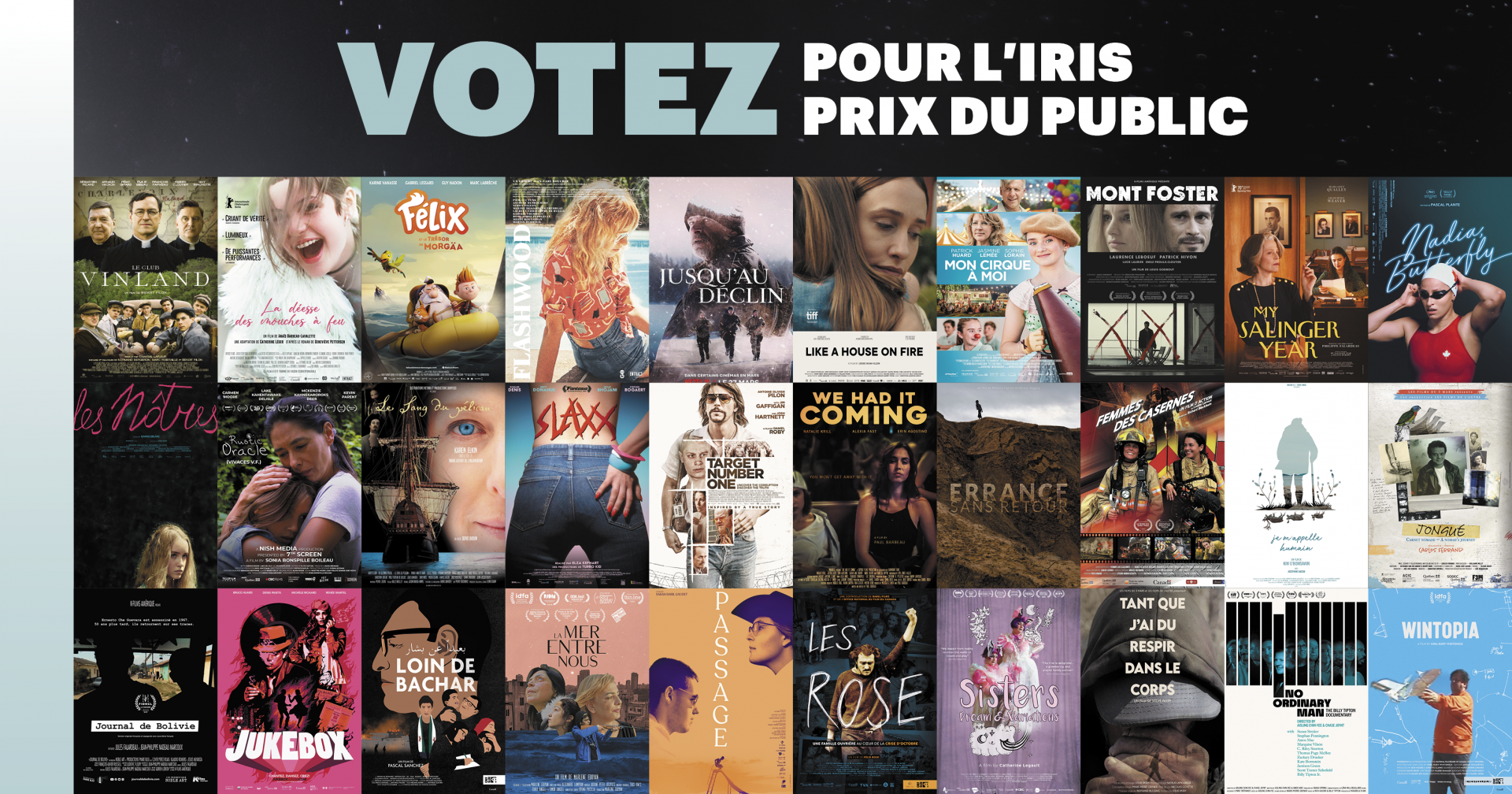 Gala Québec Cinéma | 1er tour de vote pour l’Iris Prix du public