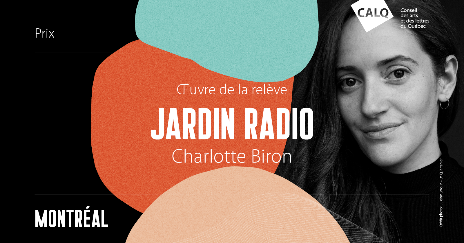 Prix du CALQ | Charlotte Biron remporte le prix Œuvre de la relève à Montréal 2022 pour son roman Jardin radio