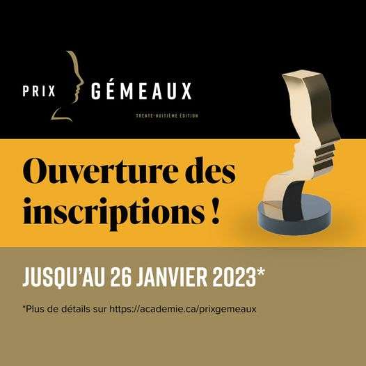 38es prix Gémeaux : la période d’inscription est ouverte !