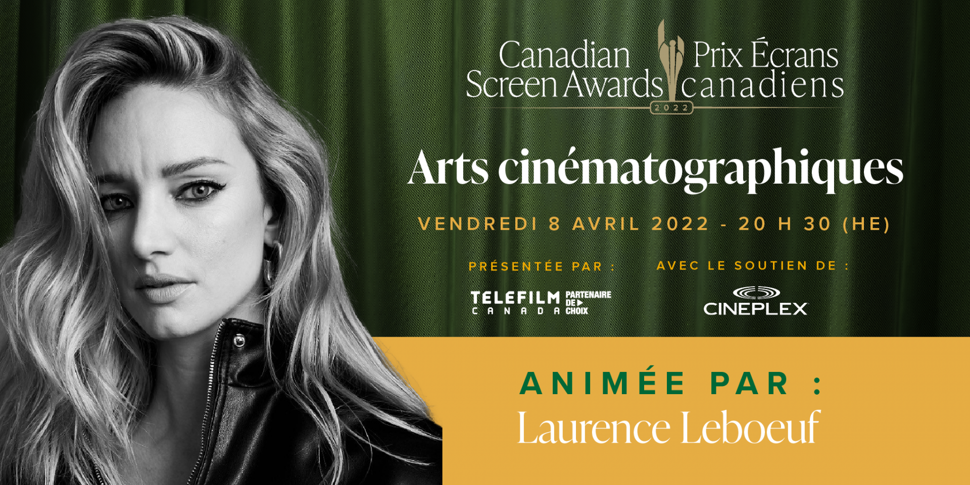 Prix Écrans canadiens : Laurence Leboeuf animera la remise de prix des Arts cinématographiques