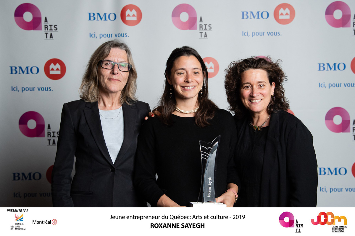 Roxanne Sayegh, Lauréate du prix Jeune entrepreneur du Québec : Arts et culture 2019