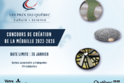 Arts visuels et métiers d'art - Concours de création de la médaille des Prix du Québec