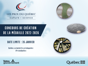 Arts visuels et métiers d’art – Concours de création de la médaille des Prix du Québec